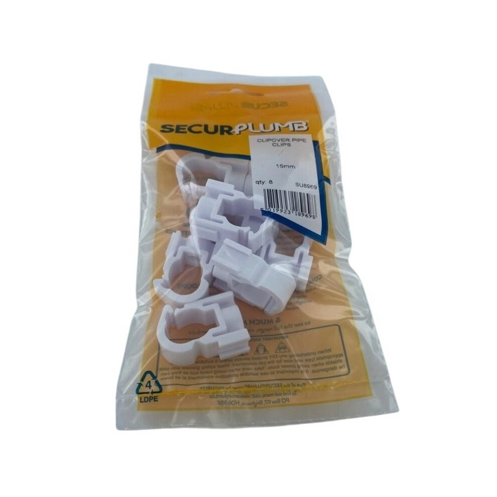  - Securplumb Pipe Clips (Pack Of 8) White (15mm) - Image 4