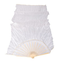 Soie Unisexe Chinois Soie Fans de Danse Du Voile 1 PièCe Ventilateurs de Danse Du Ventre Blanc Couleur 180X90 Cm