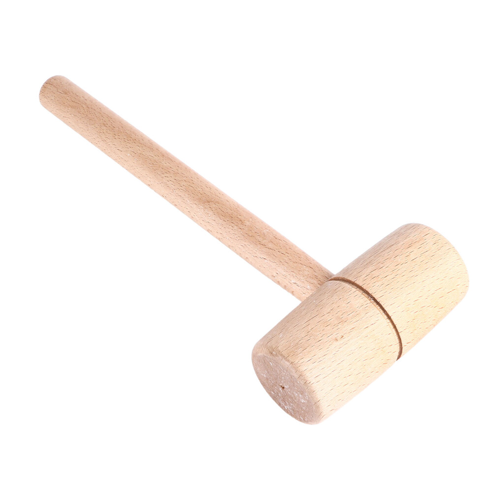 Wooden Mallet Hammer Beech Wood Round Head For Carpentry Diy 7631386652113