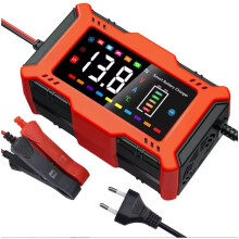 12V 6A Motorcycle and Car Battery Charger with LCD Display and Pulse Repair for Car Lead Acid Battery EU Plug