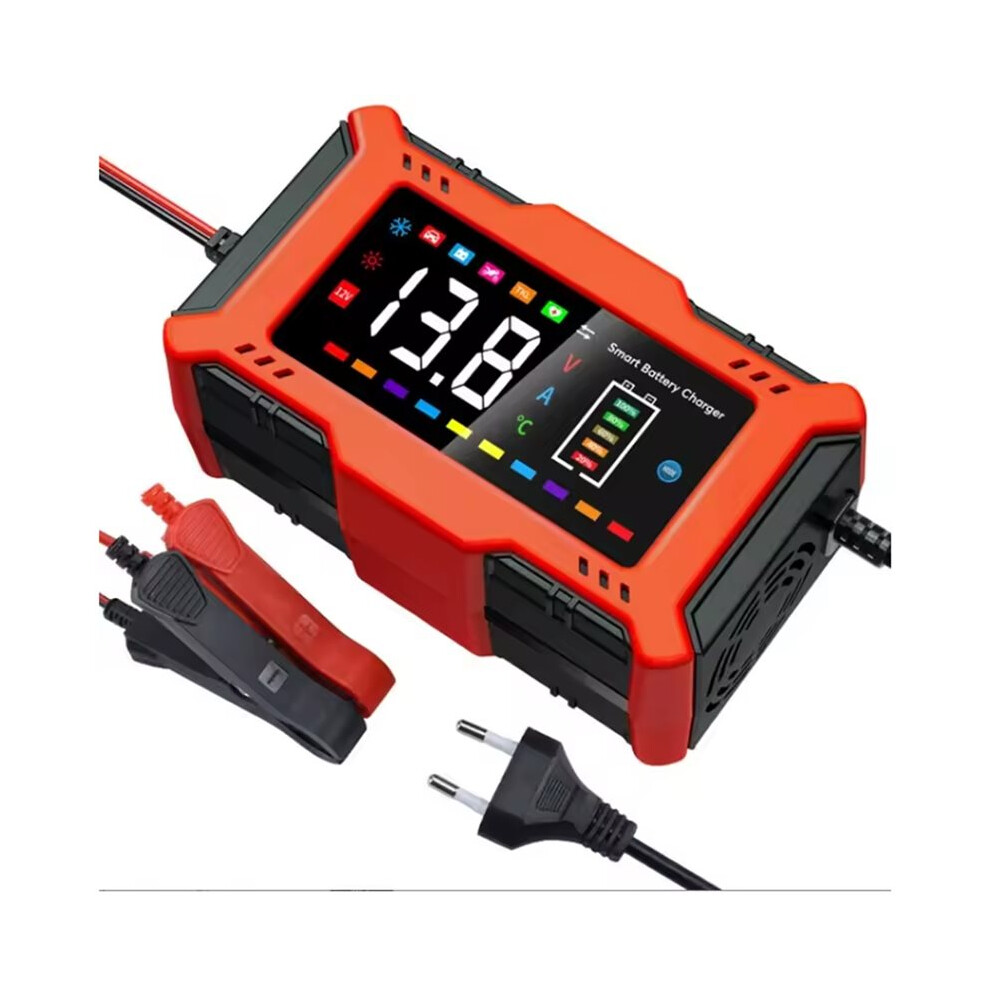 12V 6A Motorcycle And Car Battery Charger With Lcd Display And Pulse Repair For Car Lead Acid Battery Eu Plug 4713933460723