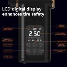 Aspirateur Sans Fil Multifonction, Gonfleur de Pneus Portable Intelligent D'Urgence pour Véhicules et Extérieur avec Affichage Numérique