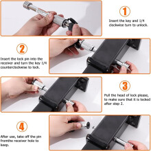 Trailer Hitch Lock 5/8", Locking Hitch Pin with Keys for Class III IV to Bike Rack Tray Tow Rope for Trailer Truck