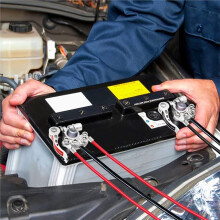 1 Paire de Bornes de Batterie Automobile 12 V/24 V, Cosses à Sertir, Connecteurs à Dégagement Rapide, Vis de Fixation, Pièces Automobiles