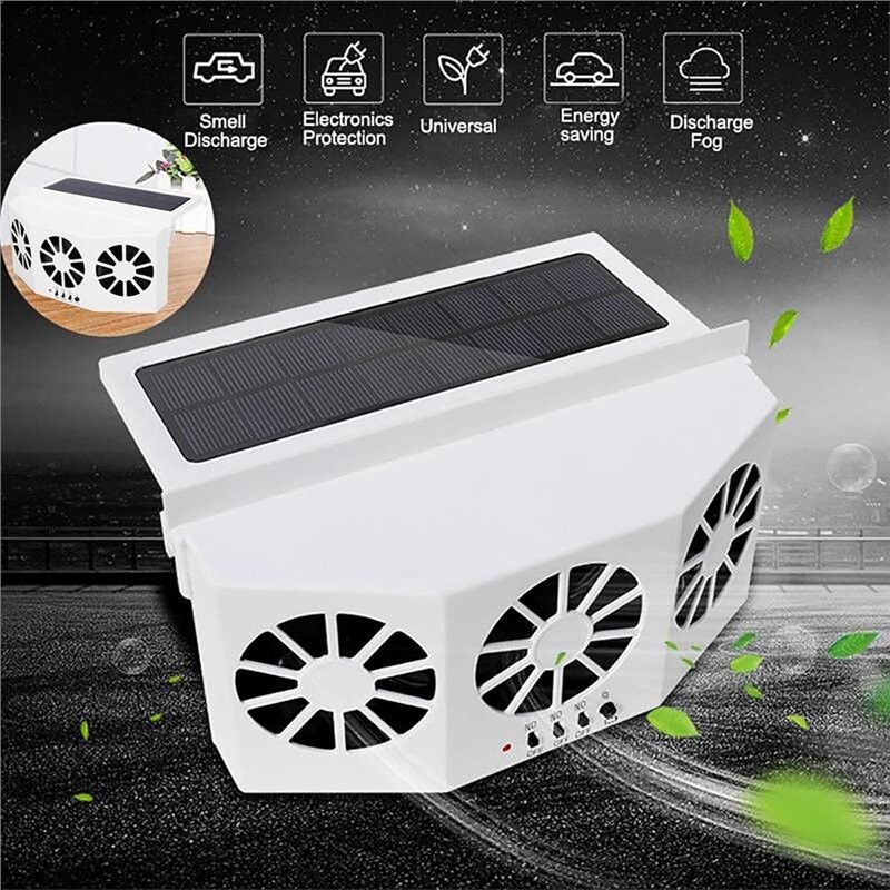 Car Full Radiator Summer Solar-Powered Vehicles Solar Power Exhaust Fan, Car Purifier ...