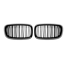 Car Front Kidney Grill Air Intake Grille with LED Light Double Vertical Grille for X5 E70 X6 E71 2006-2013