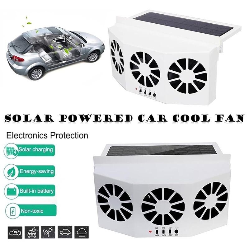 Car Full Radiator Summer Solar-Powered Vehicles Solar Power Exhaust Fan, Car Purifier ...