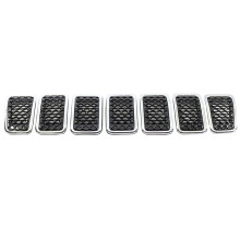 6AZ88DX8AB 63257203224 6AZ88XS9AB Mesh Honeycomb Front Grille Inserts Frame for Cherokee 2019-2022 Chrome Black