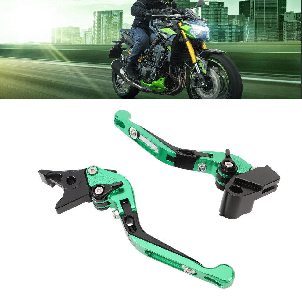 Motorcycle Folding Clutch Lever Cnc 6061 Aluminium For Z900 Z650 Green 7621386653593