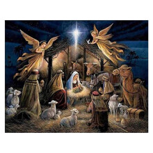 Diy Diamantbroderi Ängel Jesus Christian Diamantmålning Korsstygn Helrunda Juldekorationer för Hemmet