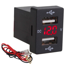 12V Autolader met Zekering voor  5V 4.2A Auto-Oplaadaansluiting Oplader voor Telefoon LED-Display Meter Voltmeter (Rood)