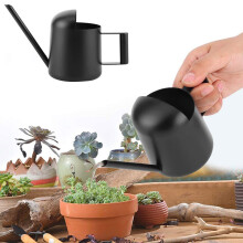 Annaffiatoio, Annaffiatoio in Acciaio Inossidabile Nero da 300 Ml, Annaffiatoio per Piante a Bocca Lunga, Adatto per Piante da Giardino