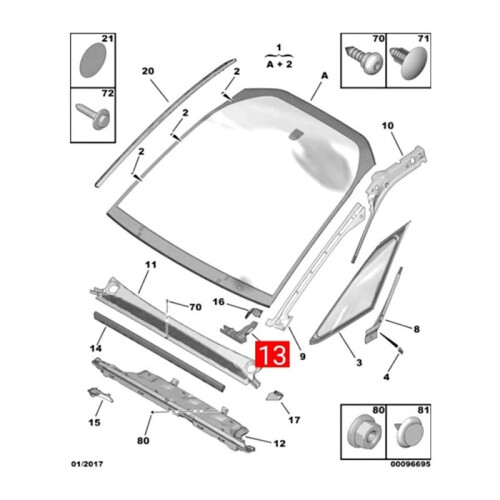 For  C4 Fit for  B78 Foam Windshield Wiper Sponge (9676168780 R) 1