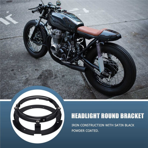 5.75 Inch Black Car Motorcycles Headlight Bracket Kit Suitable for  Touring Softail  Headlight Adapter (2Pcs) 1