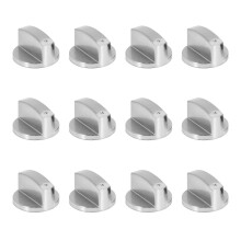 Stoves Cooker Knobs,Oven Knob(12Pcs),6mm Universal Silver Gas Stove Control Knobs Adaptors Oven Rotary