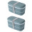 2X Lancheira de 2 Camadas para Micro-Ondas com Compartimentos Bento Box Verde 1