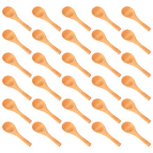 30 Pieces Small Wooden Spoons  Nature Wooden Spoons  Tasting Spoons Condiments Salt Spoons for Kitchen Cooking Seasoning Oil Coffee Tea Sugar