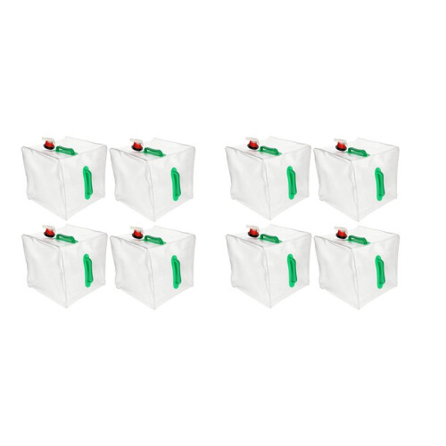 Ensemble de 8 Bidons D'Eau Pliables avec Anse et Robinet Verseur 20 L