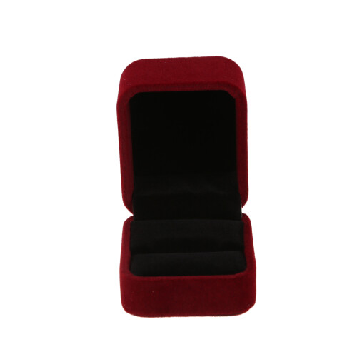 Classic Velvet Engagement Ring Box (Dark Red) 1