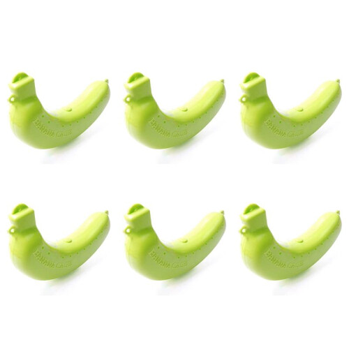 6X Cute Fruit Banana Protector Box Holder Case Lunch Container Storage Banana Case Kitchen Tools Plastic