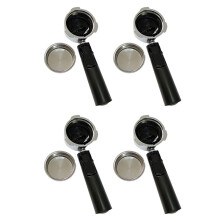 4X Filtres Réutilisables à Café Sans Fond de 51 mm pour Porte-Filtre Homix 60 mm 15-20 Bars pour Pièces de Cafetière Expresso