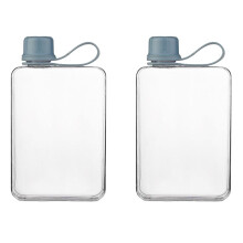 2X Square Water Bottle 500ml Portable Flat Drink Cups Slim Cold Flask Sports Water Bottle Summer Water Flask A