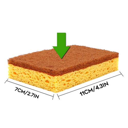 Natural Plant Based Scrub Sponge 8 Pack, Fiber Scrubber Sponge with Non Scratch Biodegradable Compostable Sponges 2