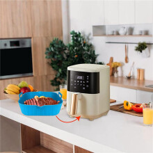 4Pcs Large Air Fryer Silicone Liner Pot Reusable Air Fryer Basket Heat Resistant Non-Stick Air Fryer Liners Mats Bowl