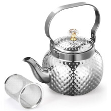 Edelstahl-Teekanne mit Teesieb 1,2 L, Wasserkocher-Teekanne mit Herausnehmbarem Filter - zum Filtern Von Tee oder Anderen Teesorten, Silber
