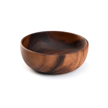 Wooden Salad Bowl Round Dessert Displays Serving Trays Fruit Food Salads Snack Soup Bowl for Home Coffee Shop F