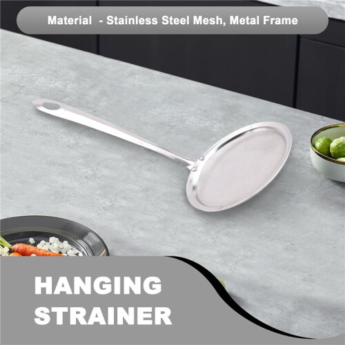 Kitchen Stainless Steel Mesh Hanging Oil Filter Net Strainer Scoop