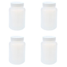 4X Laboratory Chemical Storage Case White Plastic Widemouth Bottle 500ML
