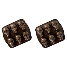 2X Ware Ustensiles de Cuisson D'Halloween, Moule à Gâteau En Forme de Crâne Hanté, Bronze
