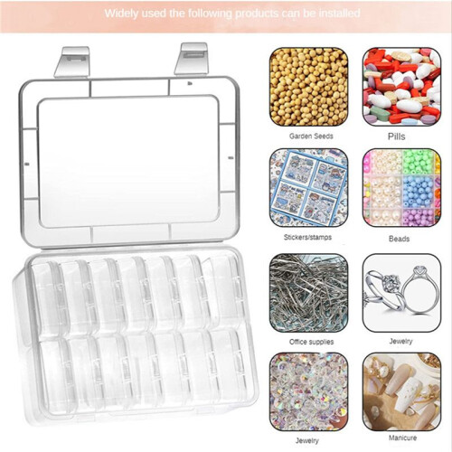 2set Small Storage Box with Lid Small Plastic Clear Box Plastic Storage Container Box Empty  Organiser 2