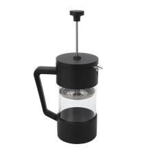 4X French Press Coffee & Tea Maker 12Oz, Thickened Borosilicate Glass Coffee Press Rust-Free and Dishwasher Safe,Black