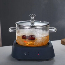 2X Glass Saucepan Clear Cooking Pot Soup Pot Heating Dual Handles Glass Saucepan with Cover Silver