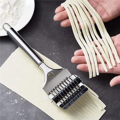 2X High Grade Stainless Steel Noodle Lattice Roller Dough Cutter for Kitchen Cooking Tools 2