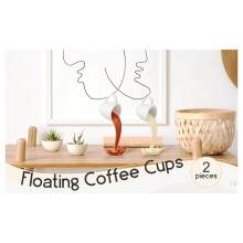 2 Stuks Drijvende Koffiekopjes Koffiebar Accessoires Grappig Gieten Morsen Plons Koffiemokken Sculptuur Kunst B