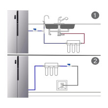 Anschluss- und Kompressions-Wasserleitungssatz für Kühlschrank-Eisbereiter, OD-Schlauch mit Schnellanschluss