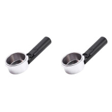 2 Pcs 51mm Stainless Steel Bottomless Coffee Portafilter for Professional Espresso Coffee Maker Accessory