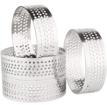 50Pcs 4.5cm Round Stainless Perforated Seamless Tart Quiche Tart Pan Pie Tart with Hole Tart Shell