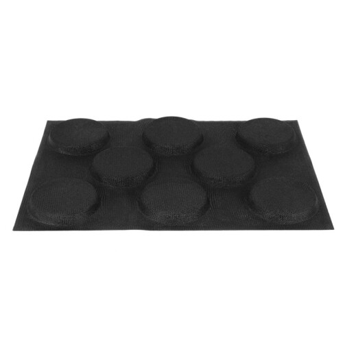 3X Silicone Hamburger Bread Forms Perforated Bakery Molds Non Stick Baking Sheets Fit Half Pan Size 1