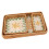 3-Pcs Rectangular Rattan Tray Green Leaves Yellow 11