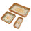 3-Pcs Rectangular Rattan Tray Green Leaves Yellow 7