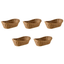 5X Mimbre Ovalado Canasta de Pan Tejido, Cesta de Almacenamiento de 10.2 Pulgadas para Alimentos Fruta Cosmética Almacenamiento Mesa y Baño