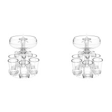 2X Distributeur de Boissons de Fête avec 12 Verres à Liqueur - Distributeur de Liqueur Sans Contact en Acrylique pour Cocktail de Cidre