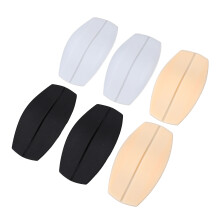 Women Silicone Shoulder Pad 3 Pairs Non Slip Adjustable Strap Pads Black White