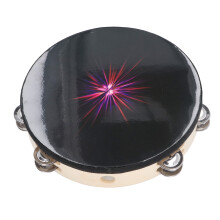 Loud And Melodious Jingle Tambourine With Double Row Jingles Waterproof Drum Head Reflective Shiny Sparkling Effect Lightweight Wood Frame Ideal For