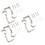 6PCS Adjustable Iron Curtain Rod Brackets, Silver, 9cm 4