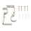 6PCS Adjustable Iron Curtain Rod Brackets, Silver, 9cm 6